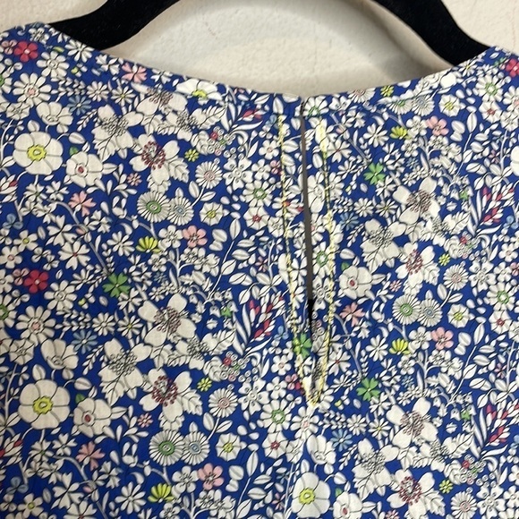 J. Crew x Liberty | Scalloped Detail Floral Long Sleeve Top Keyhole Back Size XS - Picture 8 of 9